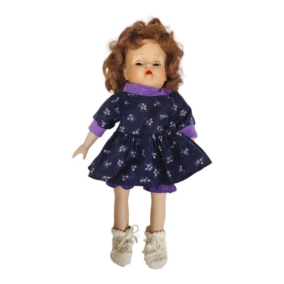 Fibre-Craft Vinyl Doll 18" Brunette Sleepy Eyes Vintage 90s Collectible - Picture 2 of 16